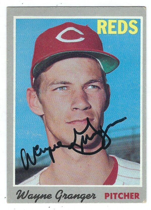 Autographed WAYNE GRANGER Cincinnati Reds 1970 Topps  Card