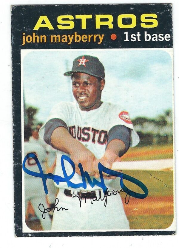 Autographed JOHN MAYBERRY 1971 Topps Card