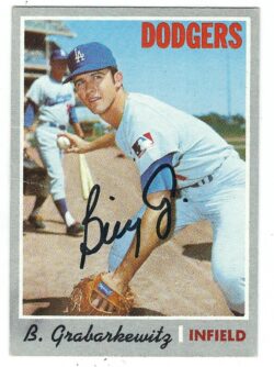 Autographed BILLY GRABARKEWITZ Los Angeles Dodgers 1970 Topps Card