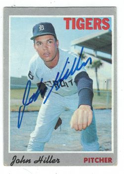 Autographed JOHN HILLER Detroit Tigers 1970 Topps  Card