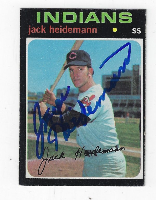 Autographed JACK HEIDEMANN 1971 Topps Card