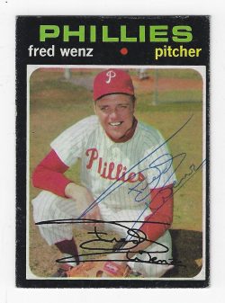 Autographed FRED WENZ 1971 Topps Card