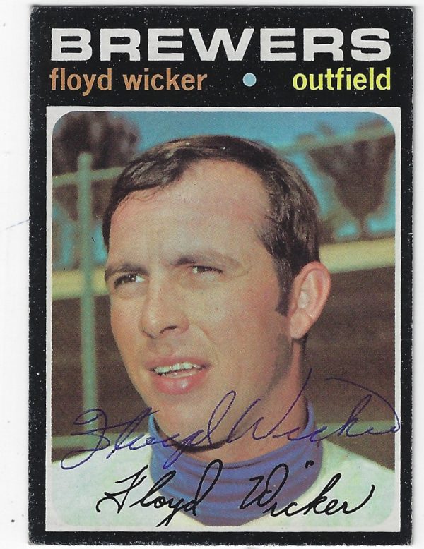 Autographed FLOYD WICKER 1971 Topps Card