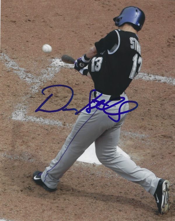AUTOGRAPHED DREW STUBBS 8X10 Colorado Rockies Photo