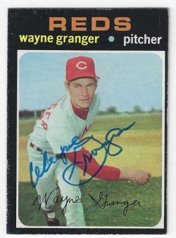 Autographed WAYNE GRANGER Cincinnati Reds 1971 Topps Card