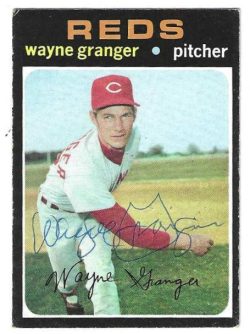 Autographed WAYNE GRANGER Cincinnati Reds 1971 Topps Card