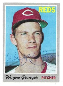 Autographed WAYNE GRANGER Cincinnati Reds 1970 Topps  Card