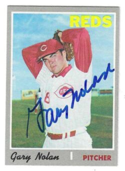 Autographed GARY NOLAN Cincinnati Reds 1970 Topps Card