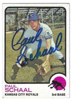 Autographed PAUL SCHAAL Kansas City Royals 1973 Topps Card