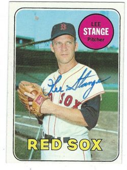 Autographed LEE STANGE Boston Red Sox 1969 Topps Card