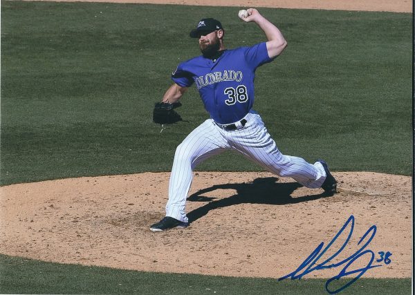 AUTOGRAPHED MIKE DUNN 8X10 Colorado Rockies Photo