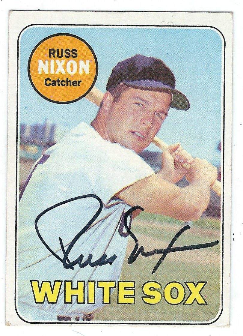 Autographed RUSS NIXON 1969 Topps Card - Main Line Autographs