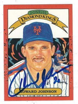 Autographed 1990 Donruss Howard Johnson New York Mets Diamond King card #18