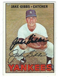 Autographed JAKE GIBBS New York Yankees 1967 Topps Card