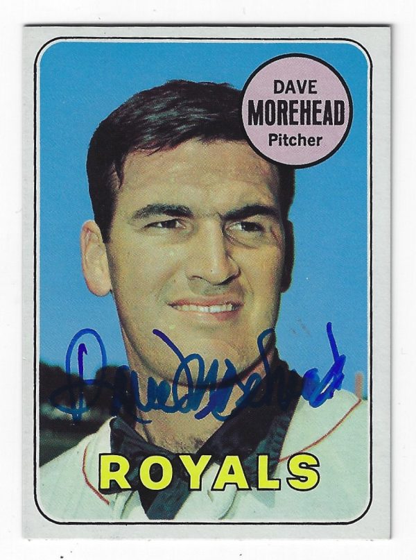 Autographed DAVE MOREHEAD 1969 Topps Card