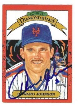 Autographed 1990 Donruss Howard Johnson New York Mets Diamond King card #18