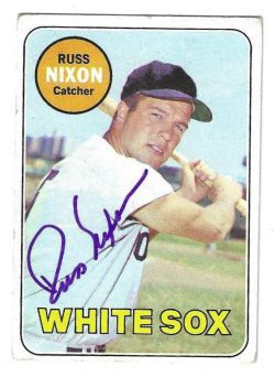Autographed RUSS NIXON Chicago White Sox 1969 Topps Card