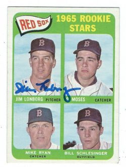 Autographed JIM LONBORG 1965 Topps Card