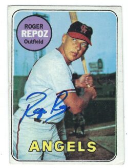 Autographed ROGER REPOZ 1969 Topps Card