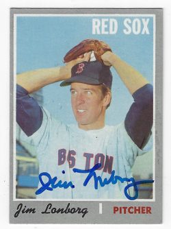 Autographed JIM LONBORG Boston Red Sox 1970 Topps  Card