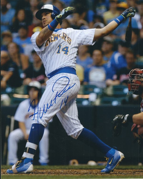 AUTOGRAPHED HERNAN PEREZ 8X10 Milwaukee Brewers Photo