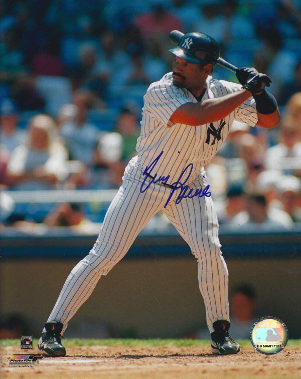 Autographed TIM RAINES  8X10 New york Yankees photo