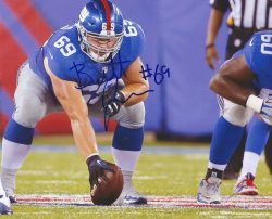 Autographed Brett Jones 8X10 New York Giants Photo with COA