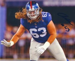 Autographed Chad Wheeler 8X10 New York Giants Photo with COA