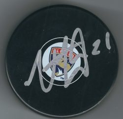 Autographed VINCENT TROCHECK Florida Panthers Hockey Puck