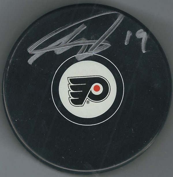 Autographed NOLAN PATRICK Philadelphia Flyers Hockey Puck