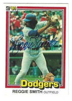 Autographed REGGIE SMITH Los Angeles Dodgers 1981 Donruss Card