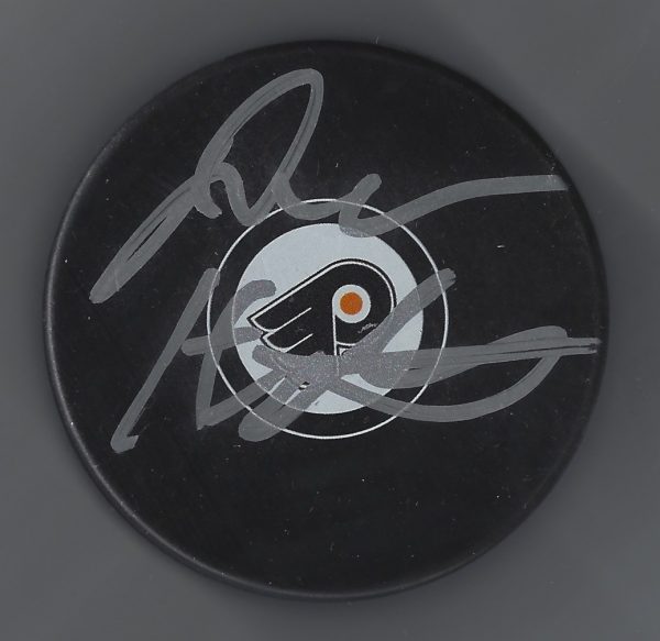 Autographed DAVE HAKSTOL Philadelphia Flyers Hockey Puck