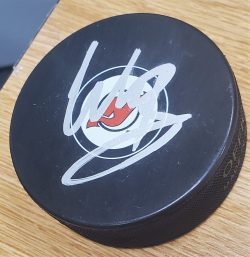 Autographed WILL BUTCHER New Jersey Devils Hockey Puck