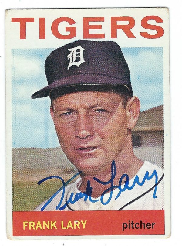 Autographed FRANK LARY Detroit Tigers 1964 Topps Card