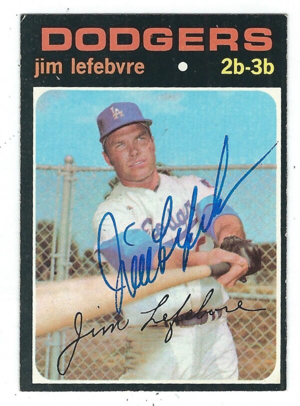 Autographed JIM LEFEBVRE 1971 Topps Card