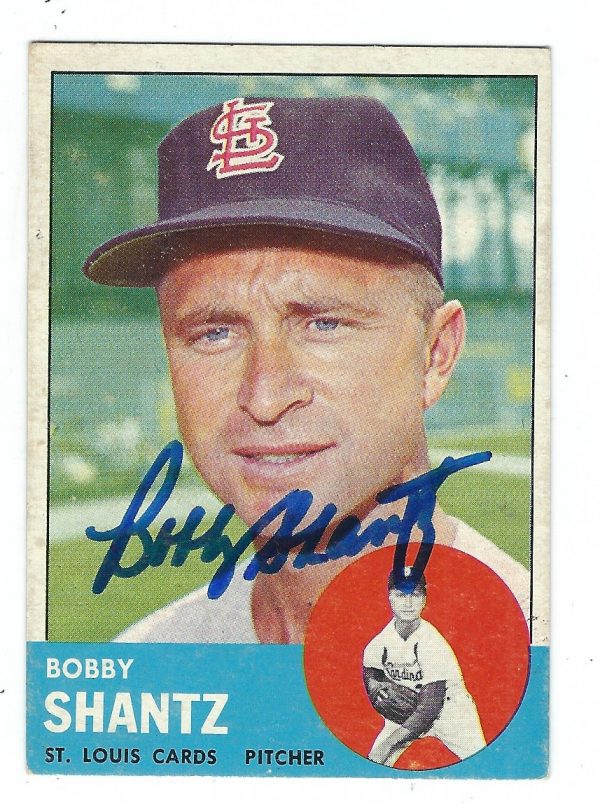 Autographed  BOBBY SHANTZ 1963 Topps Card