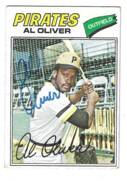 Autographed AL OLIVER Pittsburgh Pirates 1977 Topps Card