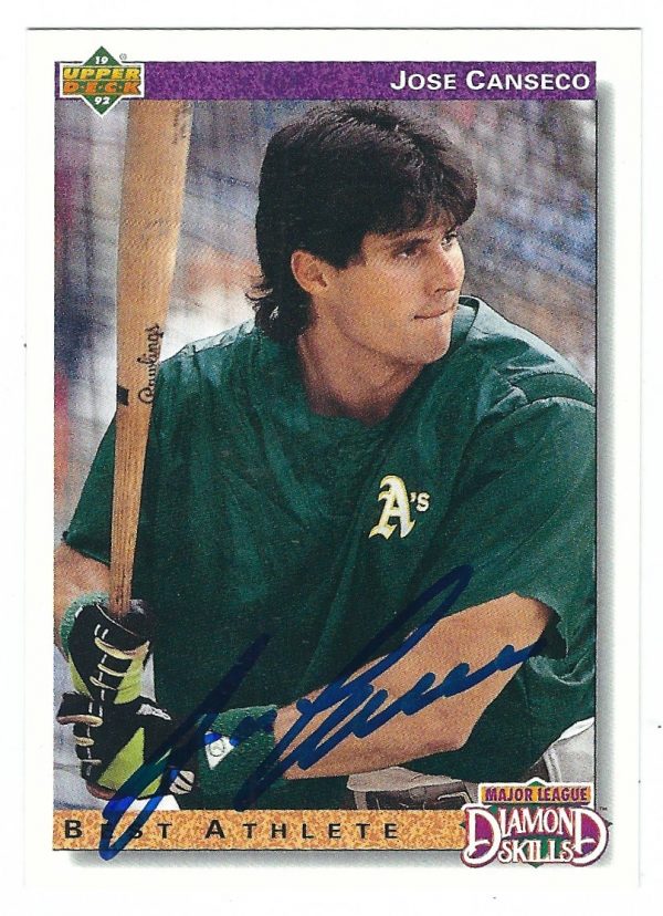 Autographed JOSE CANSECO 1992 UPPER DECK Card