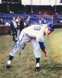 Autographed BOB JOHNSON 8X10 New York Mets photo