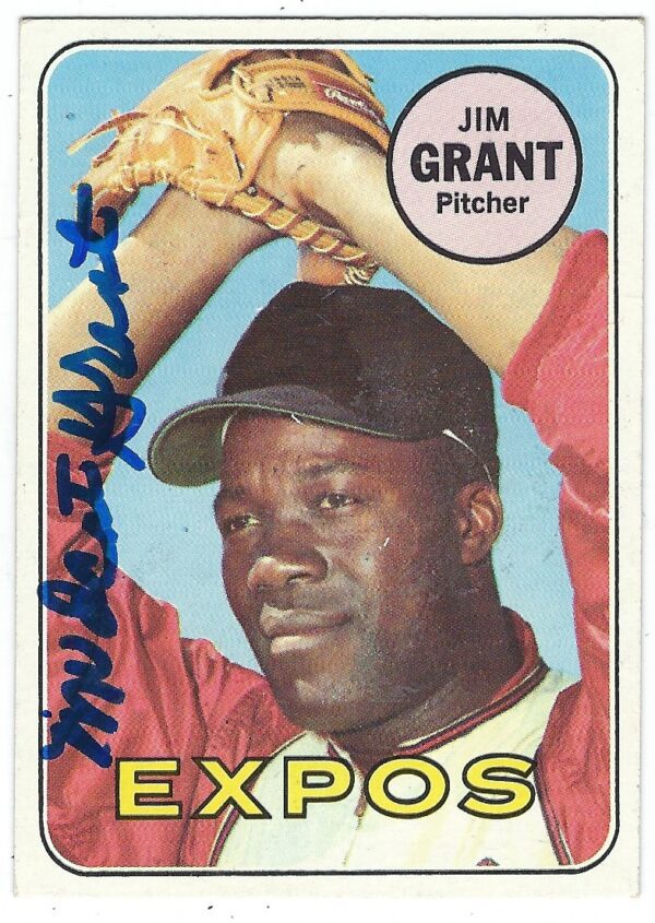 Autographed JIM GRANT 1969 Topps Card