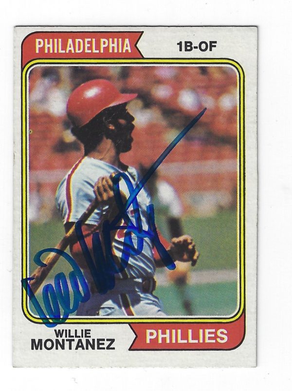 Autographed WILLIE MONTANEZ 1974 Topps  Card