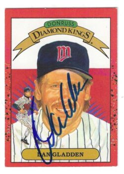Autographed DAN GLADDEN Minnesota Twins 1990 Donruss Diamond King