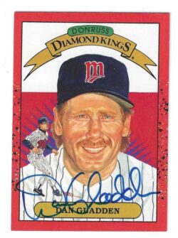 Autographed DAN GLADDEN Minnesota Twins 1990 Donruss Diamond King