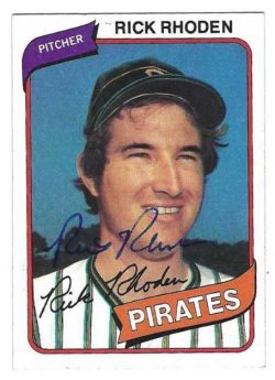Autographed RICK RHODEN Pittsburgh Pirates 1980 Topps Card