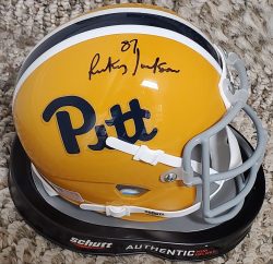 Autographed Rickey Jackson University of Pittsburgh Pitt Mini helmet w/ COA