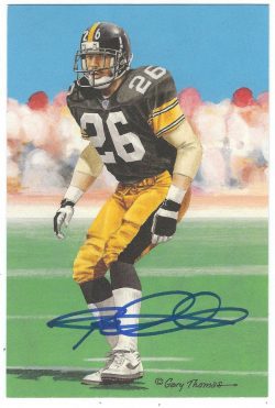 Autographed Rod Woodson Goal Line Art Card