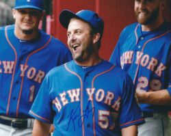 Autographed KEVIN LONG 8X10 New York Mets photo