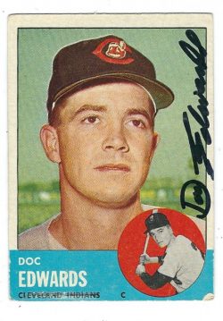 Autographed DOC EDWARDS 1963 Topps Card