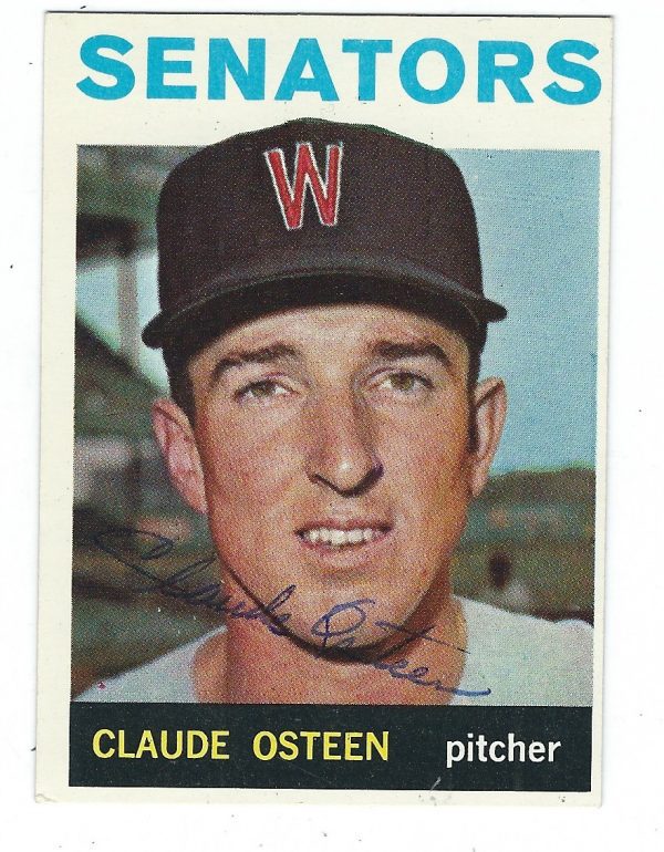 Autographed CLAUDE OSTEEN 1964 Topps Card