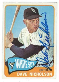 Autographed  DAVE NICHOLSON 1965 Topps Card